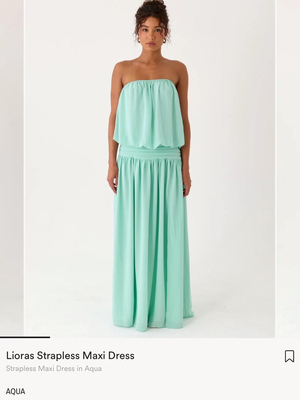 Peppermayo Strapless Maxi Dress in Aqua